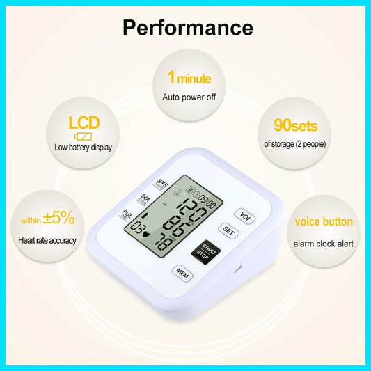 Digital Arm Blood Pressure Monitor Heart Rate Pulse Meter