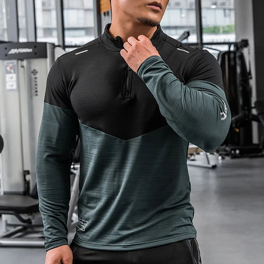 Men’s Long Sleeve Compression Shirt Rashguard Fitness Sports Top