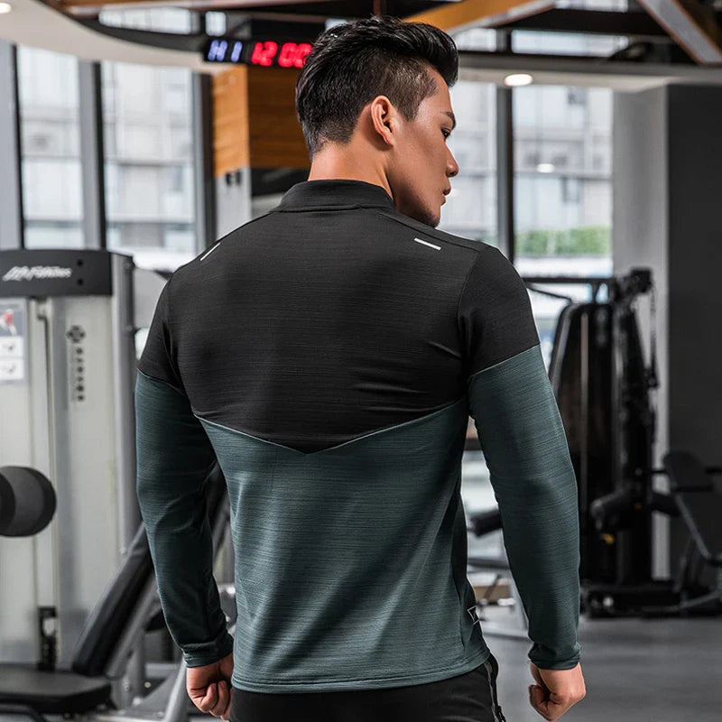 Men’s Long Sleeve Compression Shirt Rashguard Fitness Sports Top