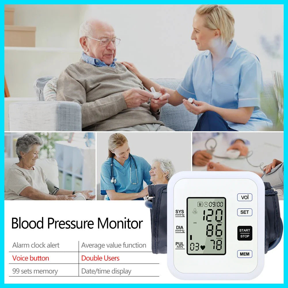 Digital Arm Blood Pressure Monitor Heart Rate Pulse Meter