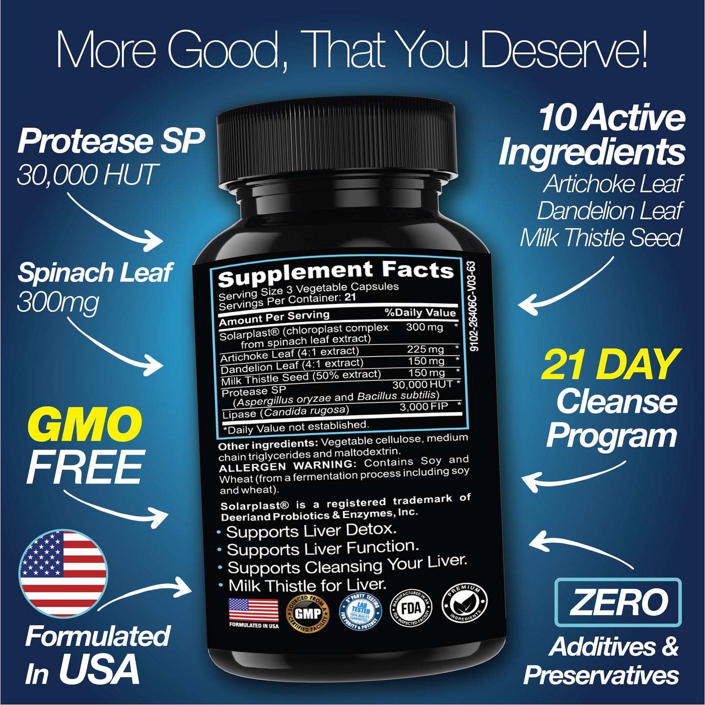 Liver Cleanse Detox Repair 21 Day Milk Thistle Supplement