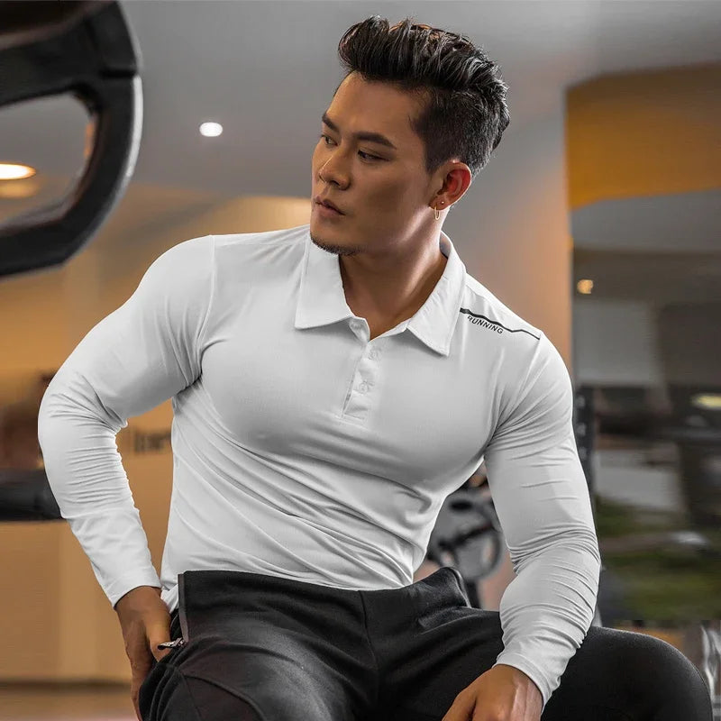 Men’s Long Sleeve Compression Shirt Rashguard Fitness Sports Top