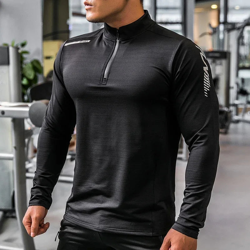 Men’s Long Sleeve Compression Shirt Rashguard Fitness Sports Top