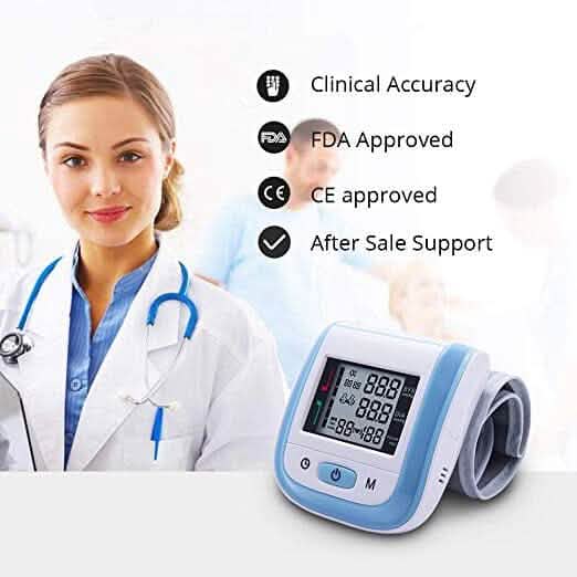 Digital Wrist Blood Pressure Monitor Heart Rate Pulse Meter