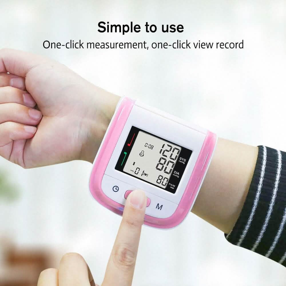 Digital Wrist Blood Pressure Monitor Heart Rate Pulse Meter