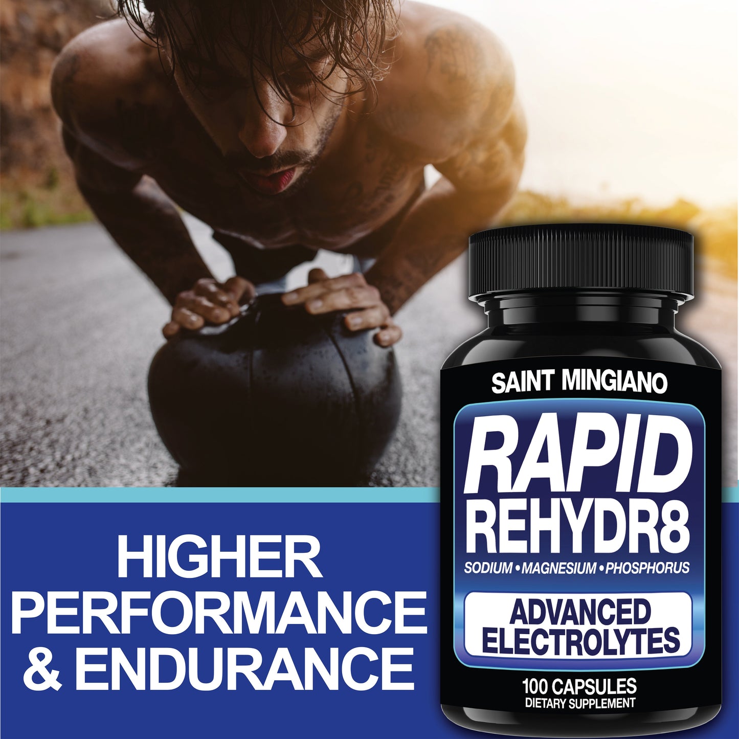 Rapid Rehydr8 Electrolyte Capsules Muscle Endurance Recovery Hydration Support