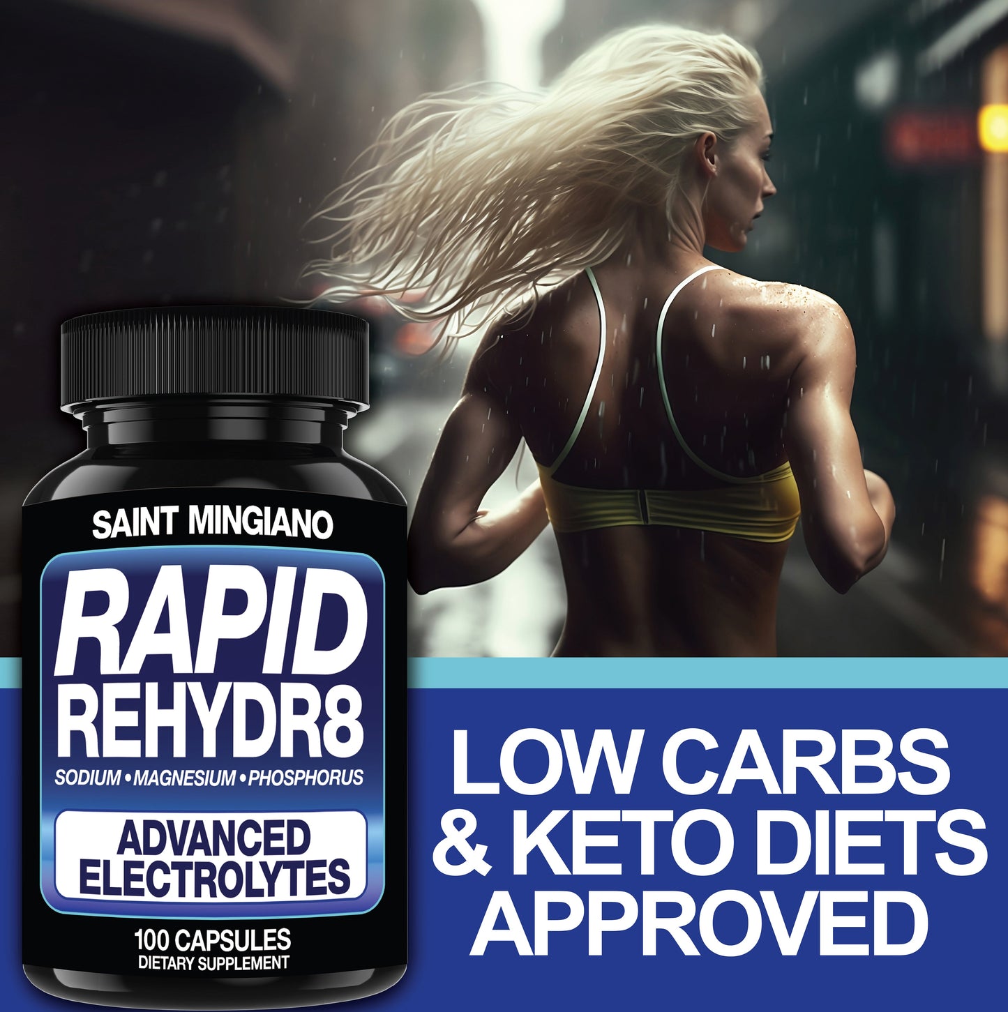 Rapid Rehydr8 Electrolyte Capsules Muscle Endurance Recovery Hydration Support