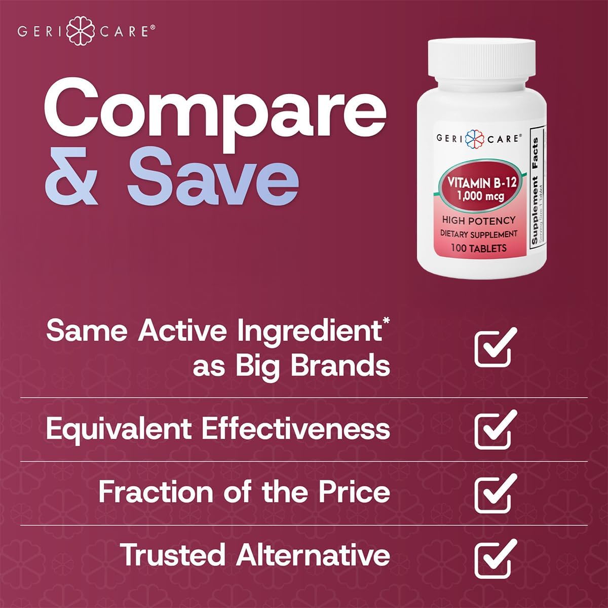 Geri-Care Vitamin B-12 Supplement, 1000 mcg