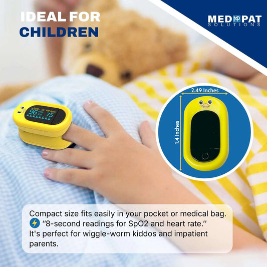 Med-Pat Ducky Kids Pulse Oximeter SpO2 Heart Rate Monitor